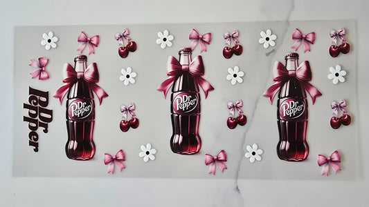 Dr Pepper Glass with Bows