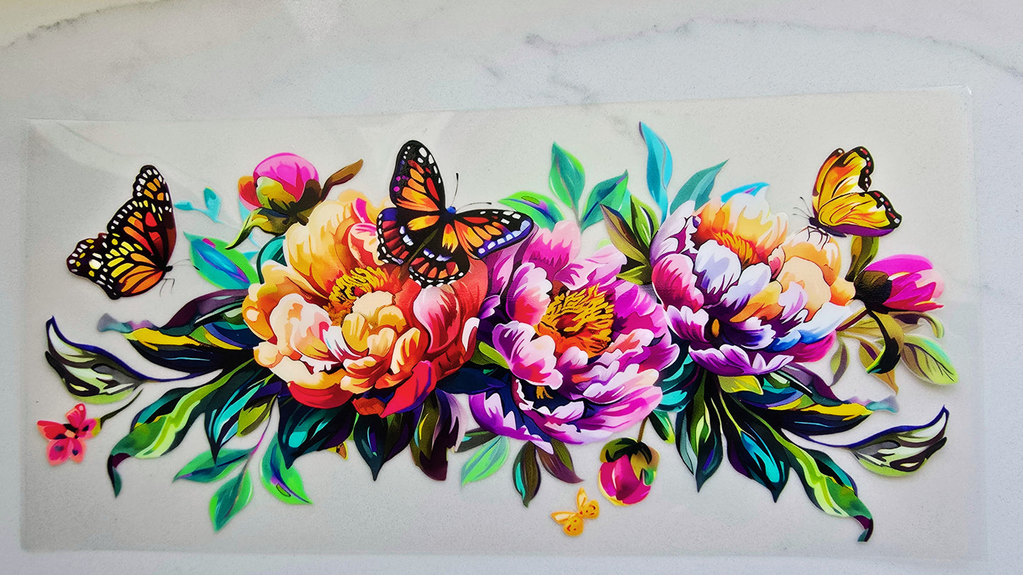 Colorful Flowers with Butterflies
