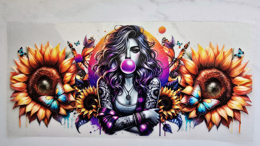 Tattoo Girl with Sunflower