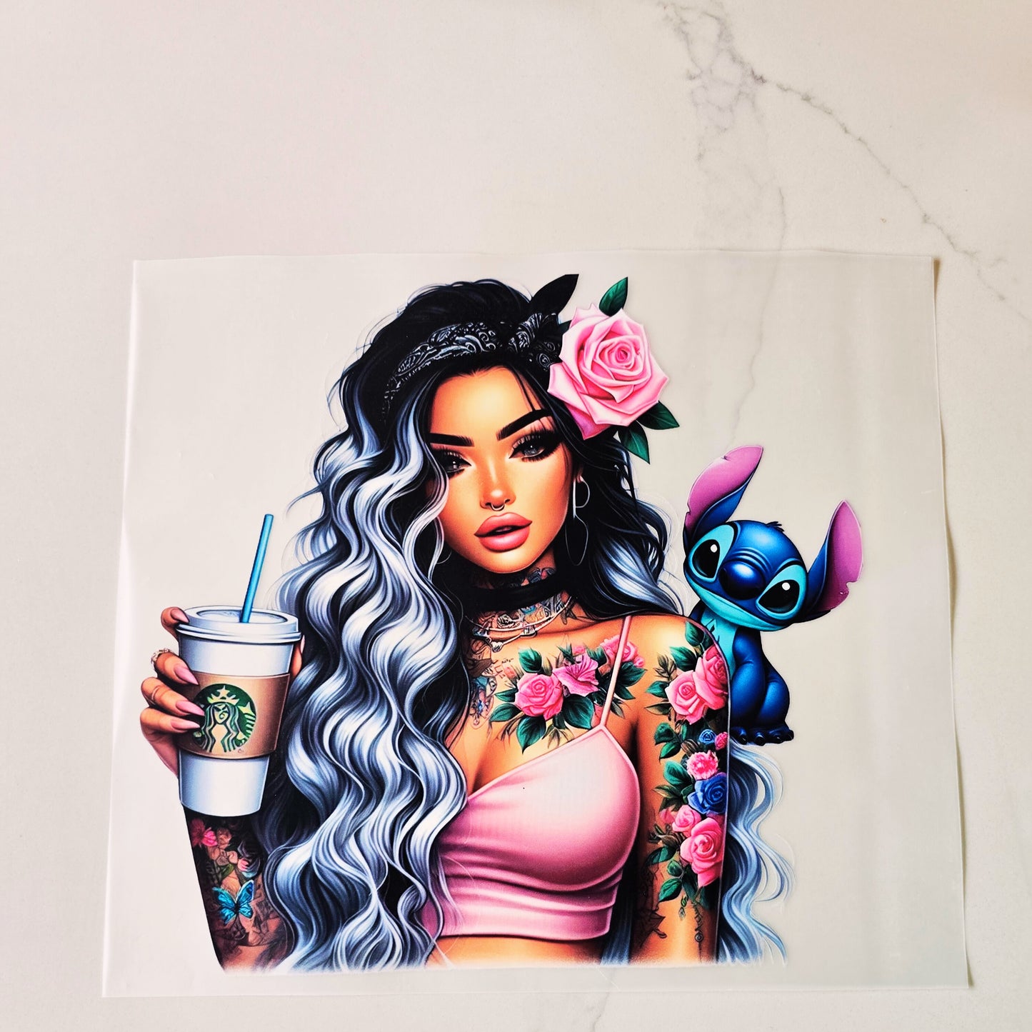 Tattoo Girl with Stitch