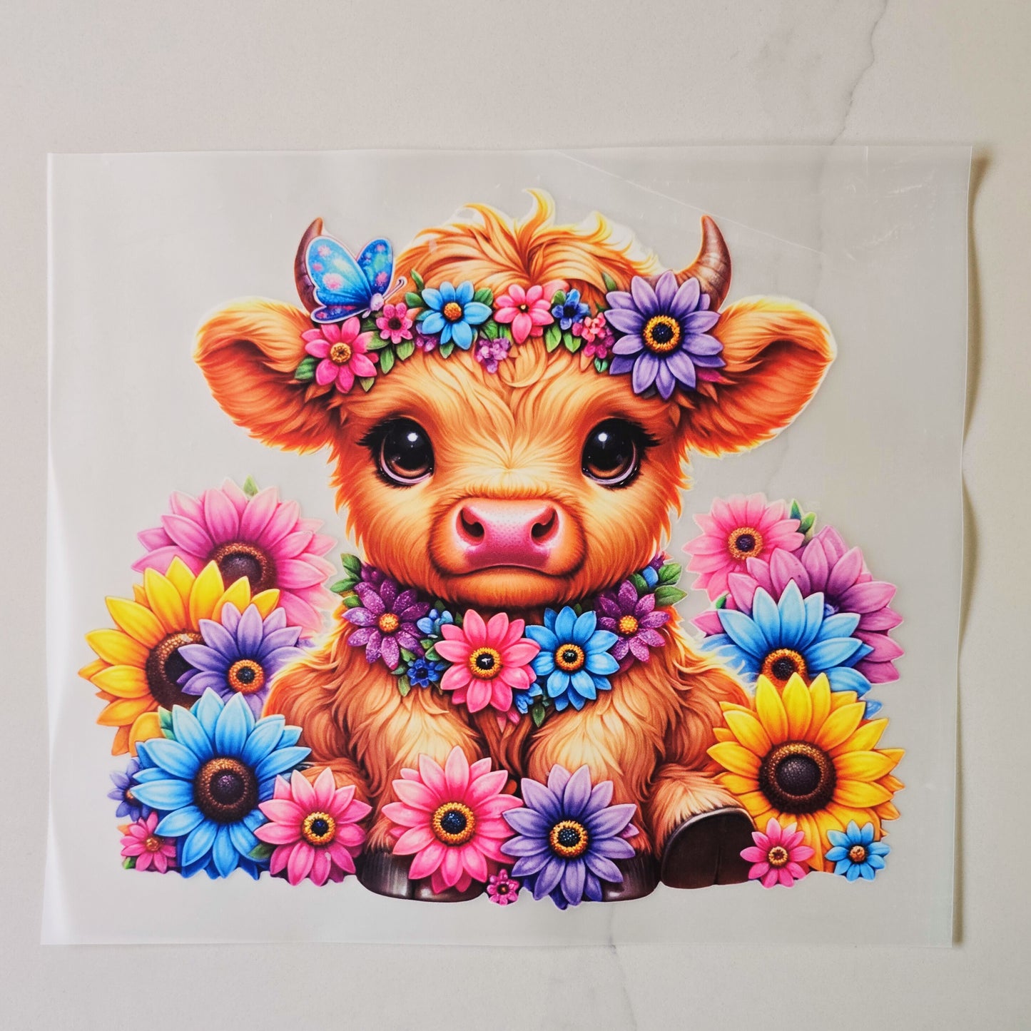 Floral Highland Cow