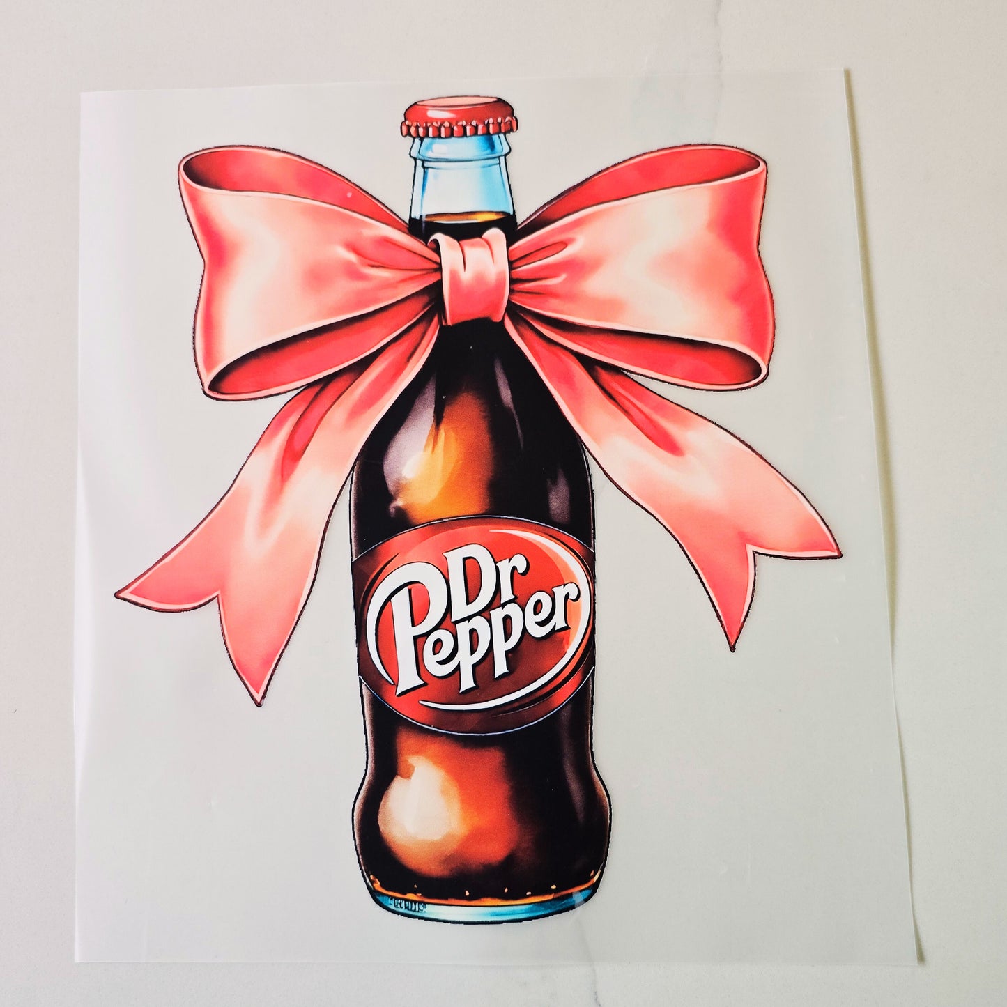 Glass Dr Pepper Bottle with a Bow