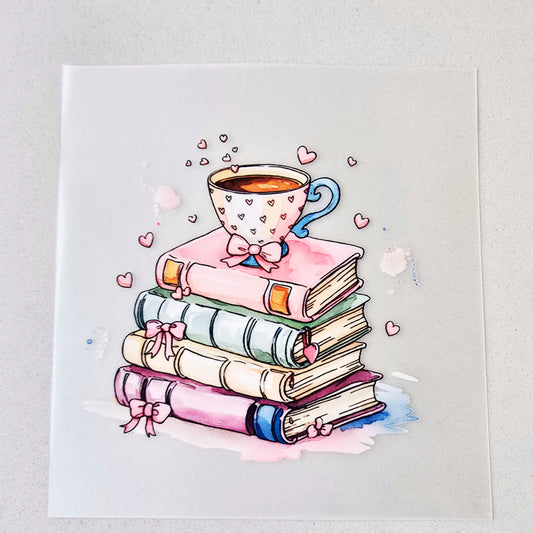 Book Stack with Tea Cup