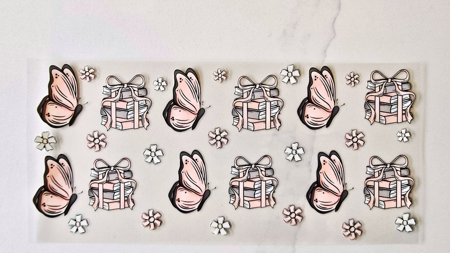 Book Stack with Butterflies