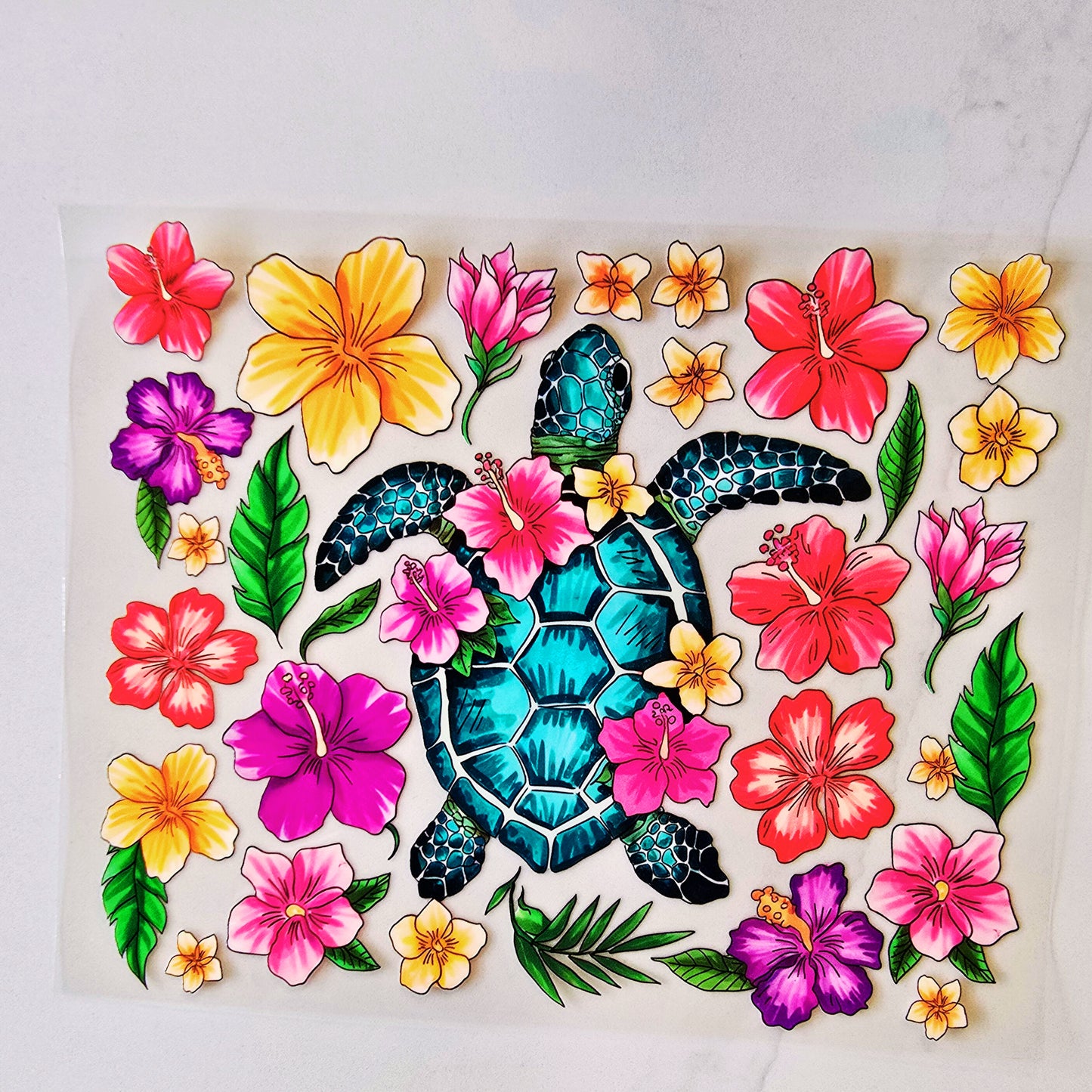 20oz Turtle with Flowers