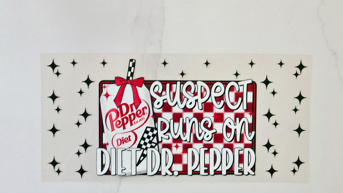 Suspect Runs on Diet Dr Pepper