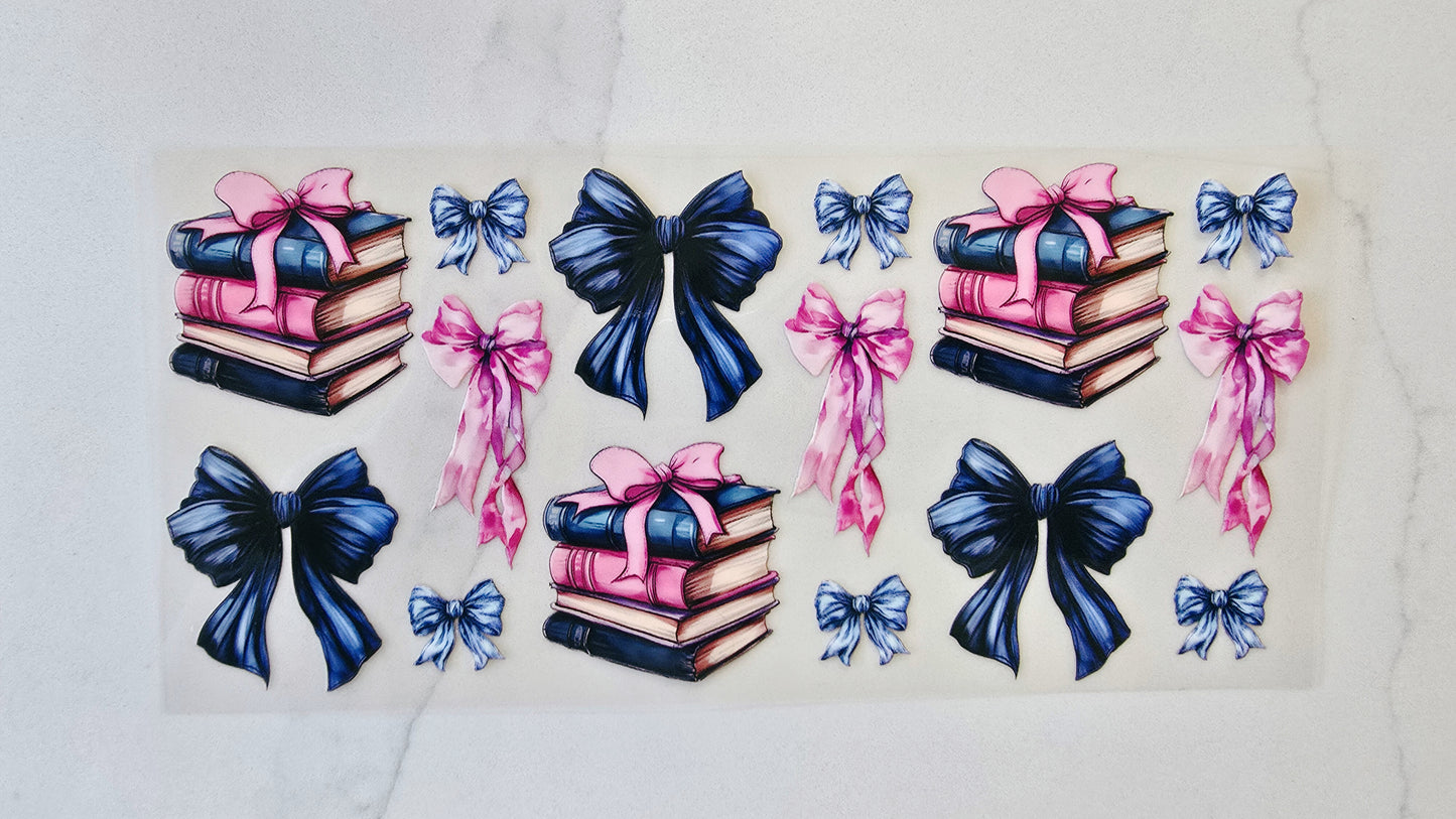 Book Stacks with Blue Bows