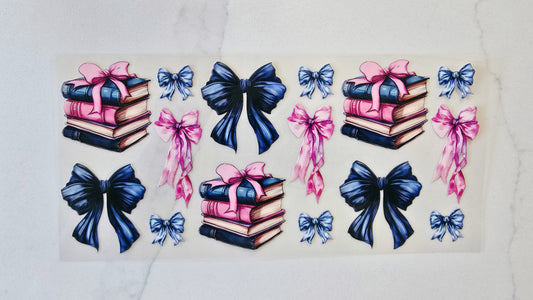 Book Stacks with Blue Bows