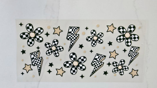 Black Checkered Flowers