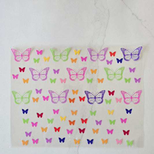 40oz Neon Colored Butterflies