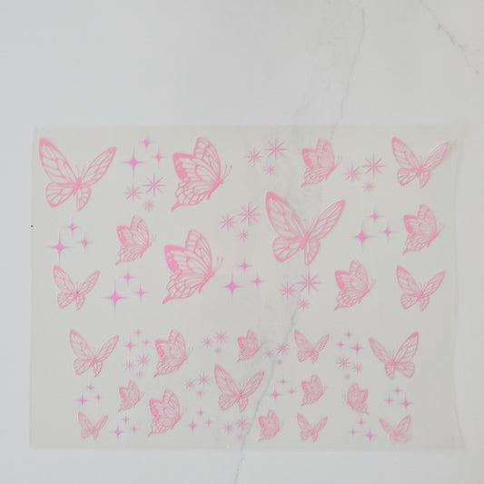 40oz Light Pink Butterflies