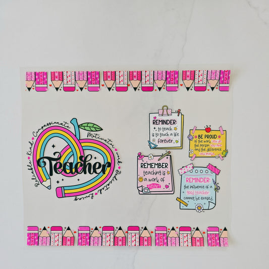 20oz Pink Teacher
