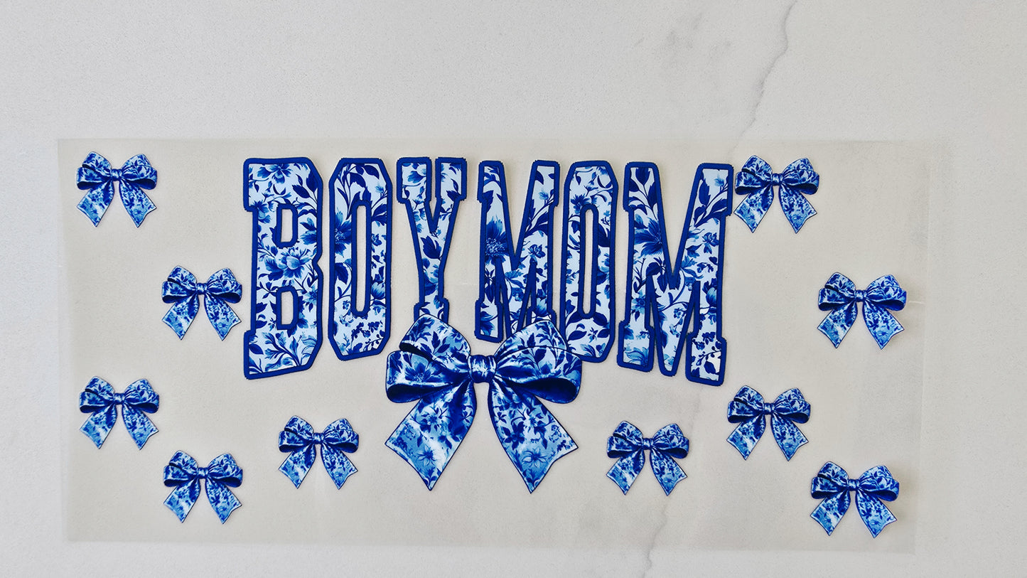 Blue Floral Boy Mom