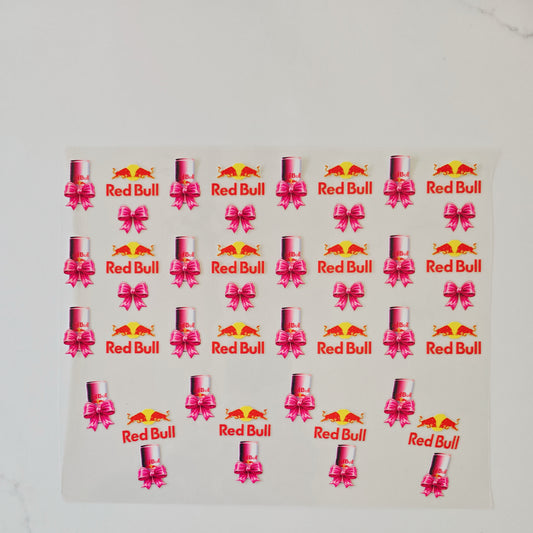 40oz Pink RedBull with Bows
