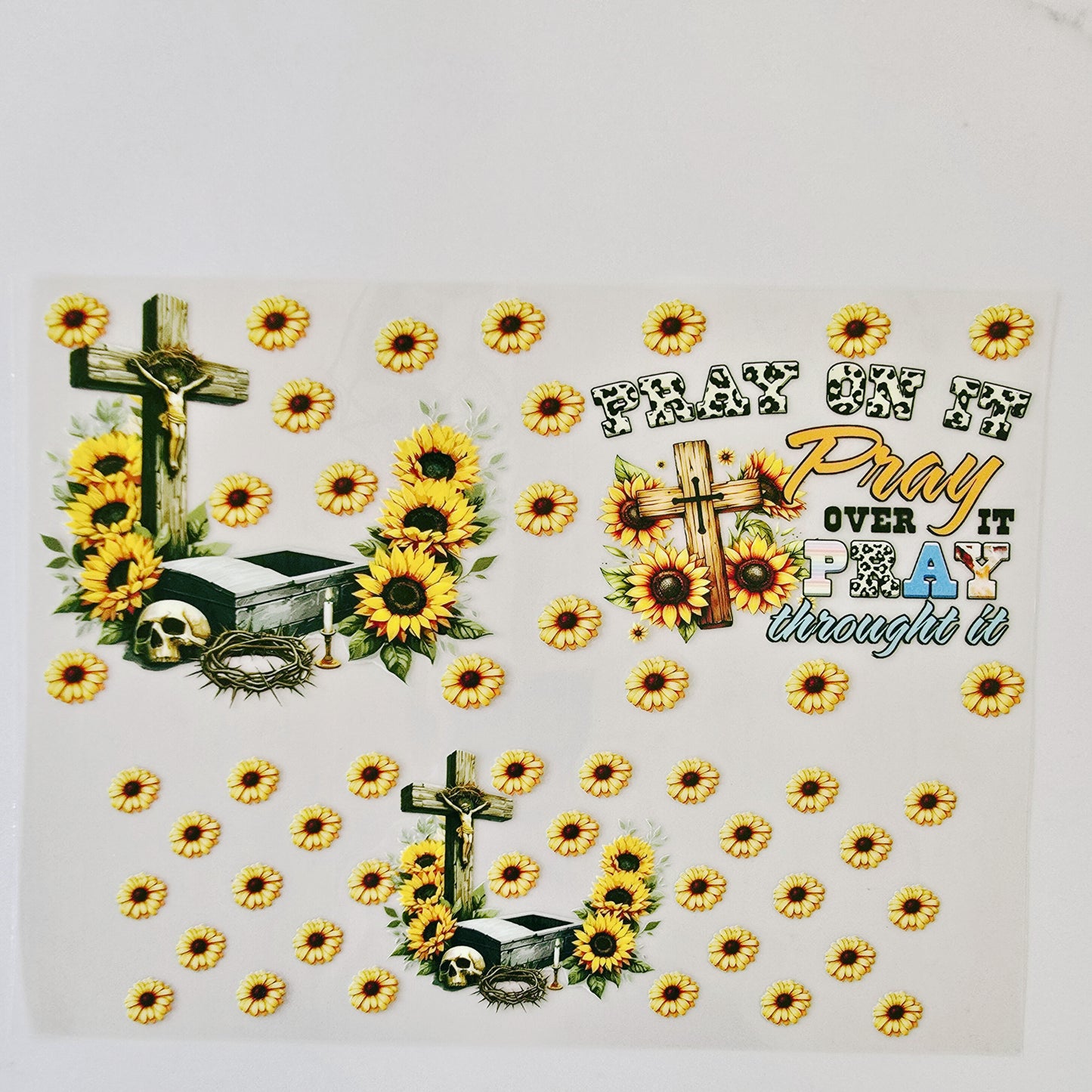 40oz Pray On It with Sunflowers
