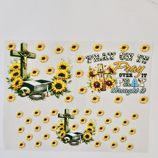 40oz Pray On It with Sunflowers