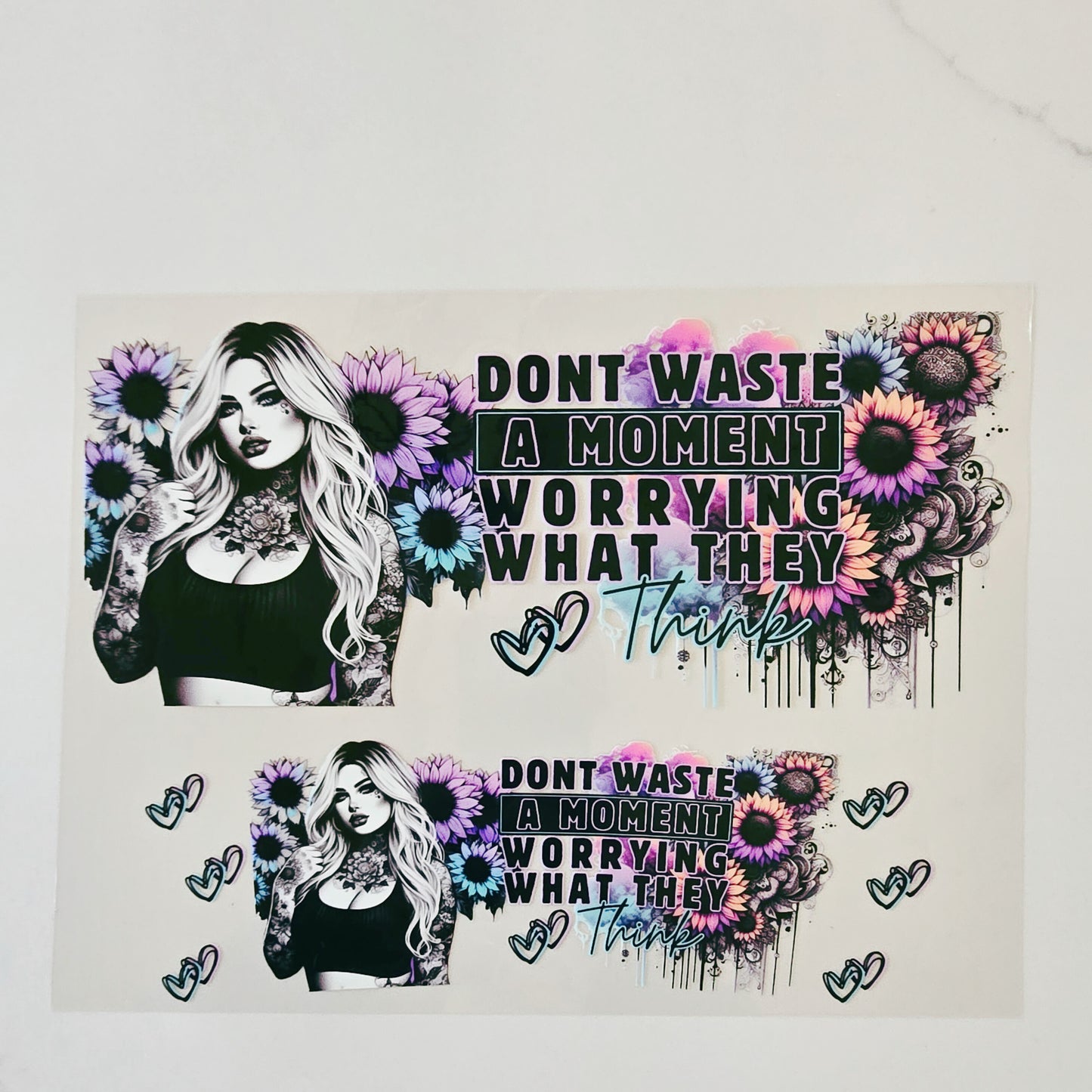 40oz Don't Waste A Moment Tattoo Girl