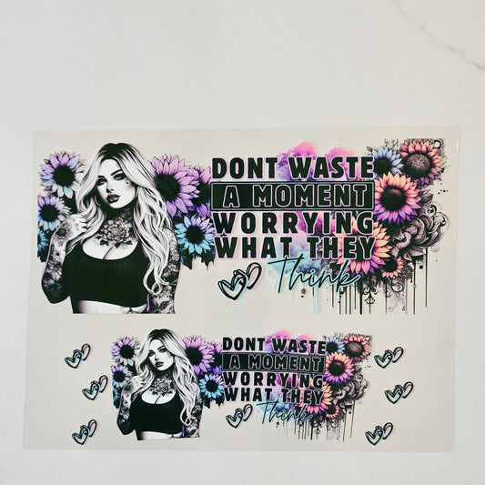 40oz Don't Waste A Moment Tattoo Girl