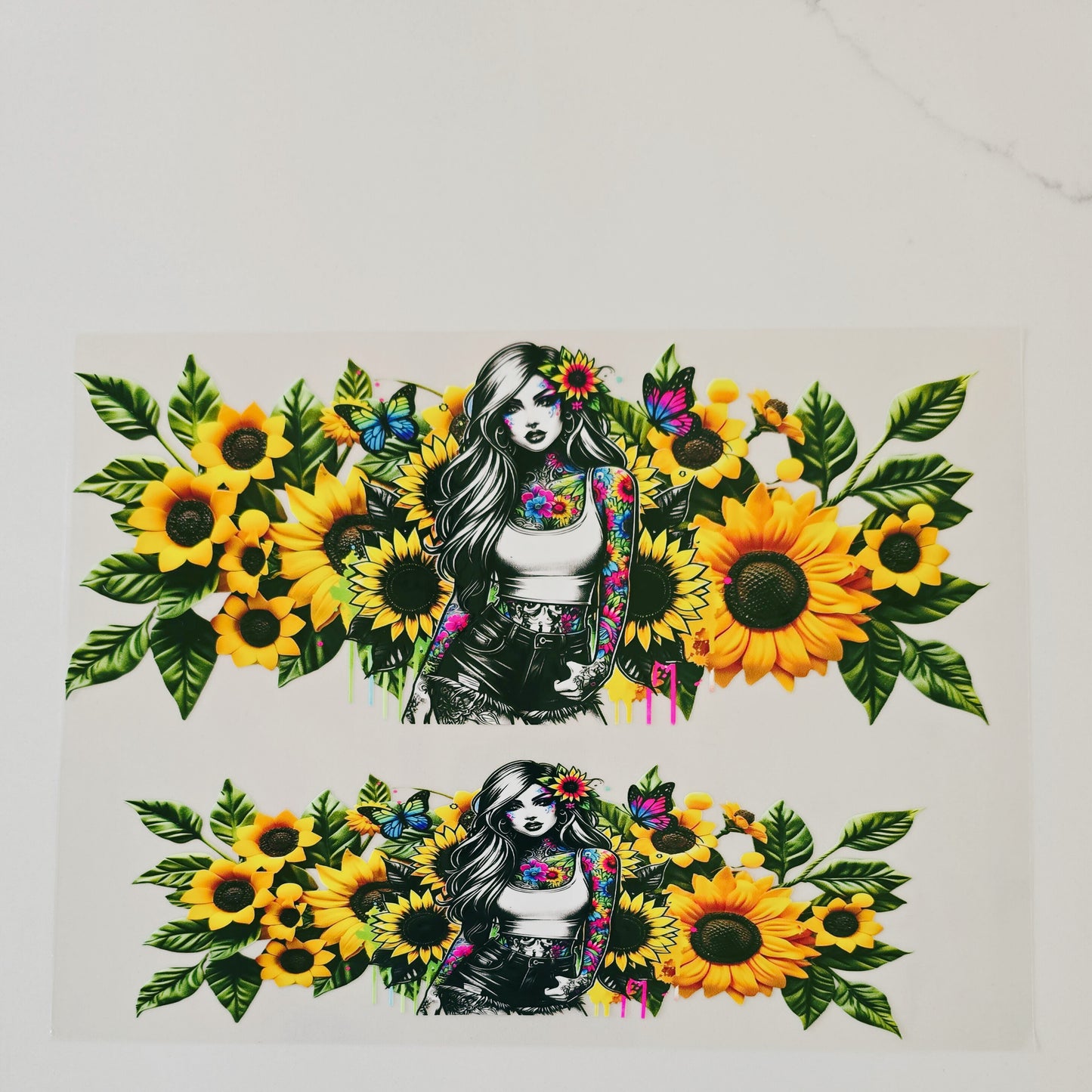 40oz Sunflower Tattoo Girl