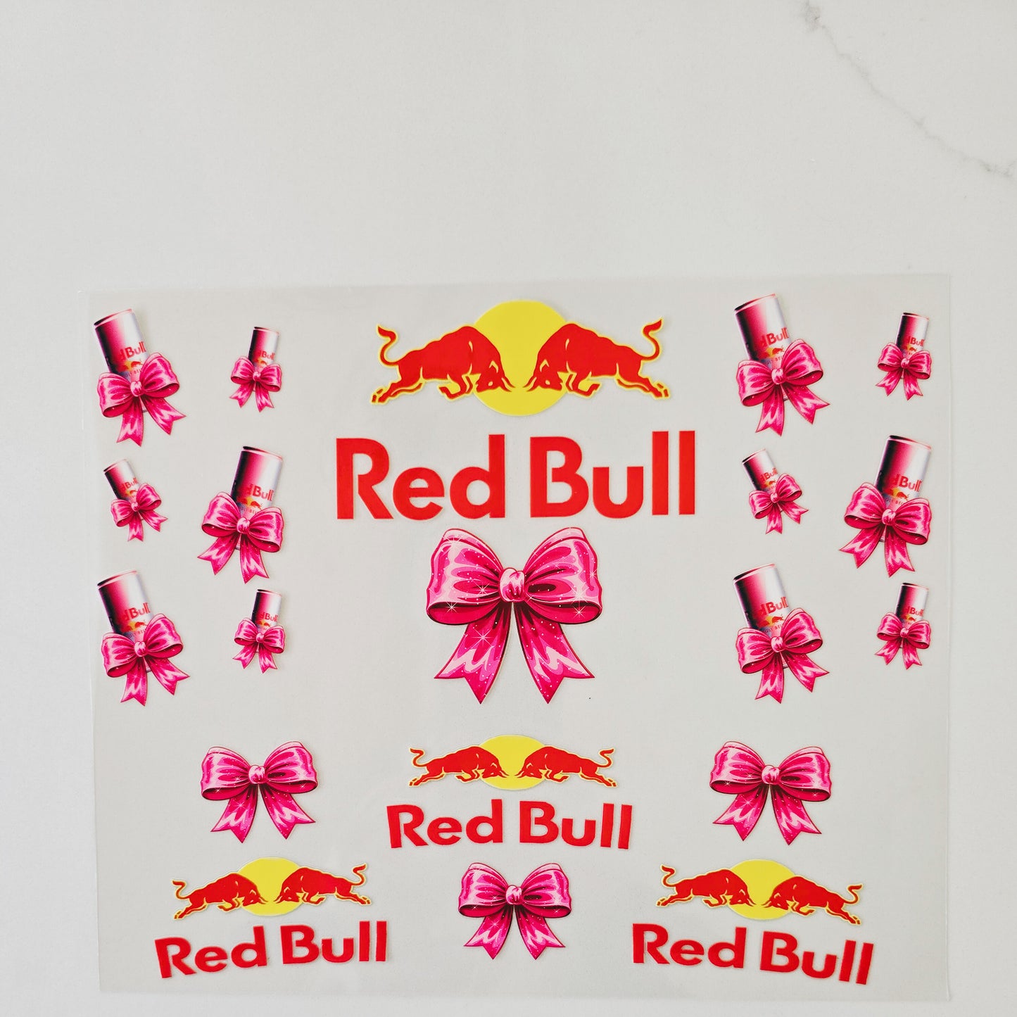 40oz Pink RedBull with Bows