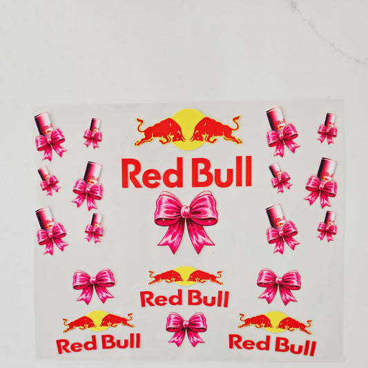 40oz Pink RedBull with Bows