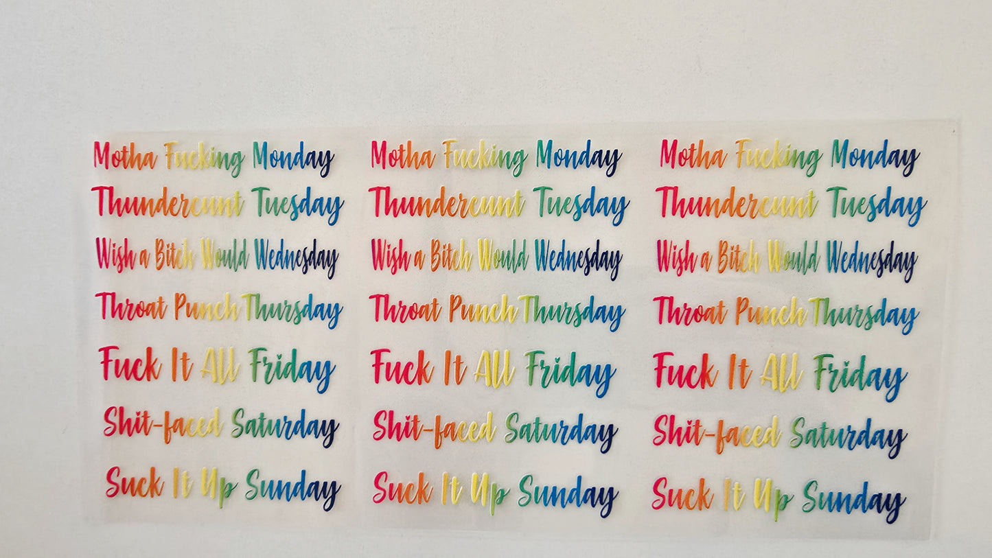 Sarcastic Weekdays
