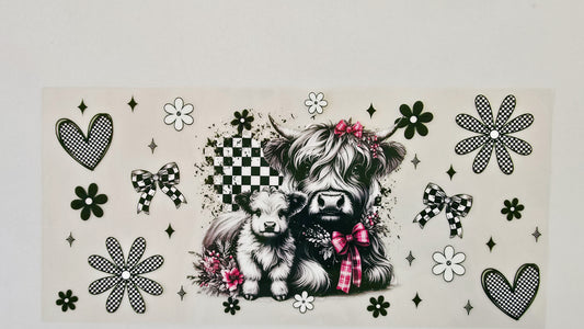 Checkered Highland Cows
