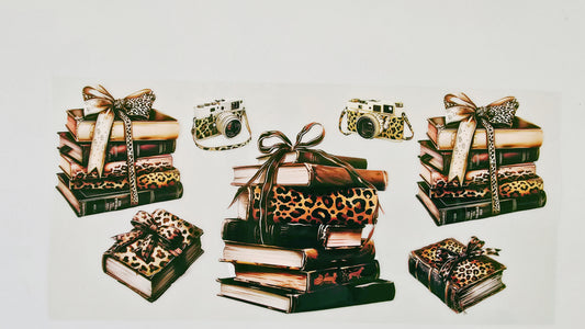 Leopard Print Bookstacks & Cameras