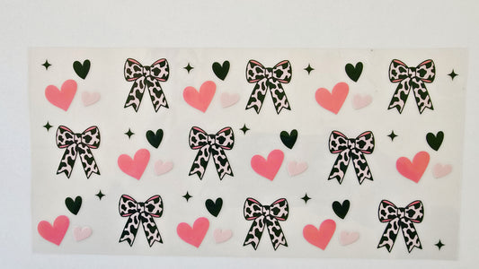 Cow Print Bows with Hearts