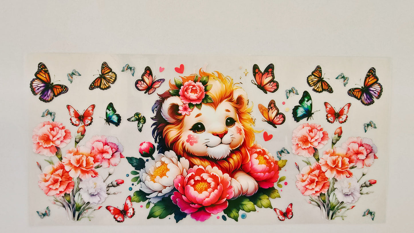 Baby Lion with Flowers
