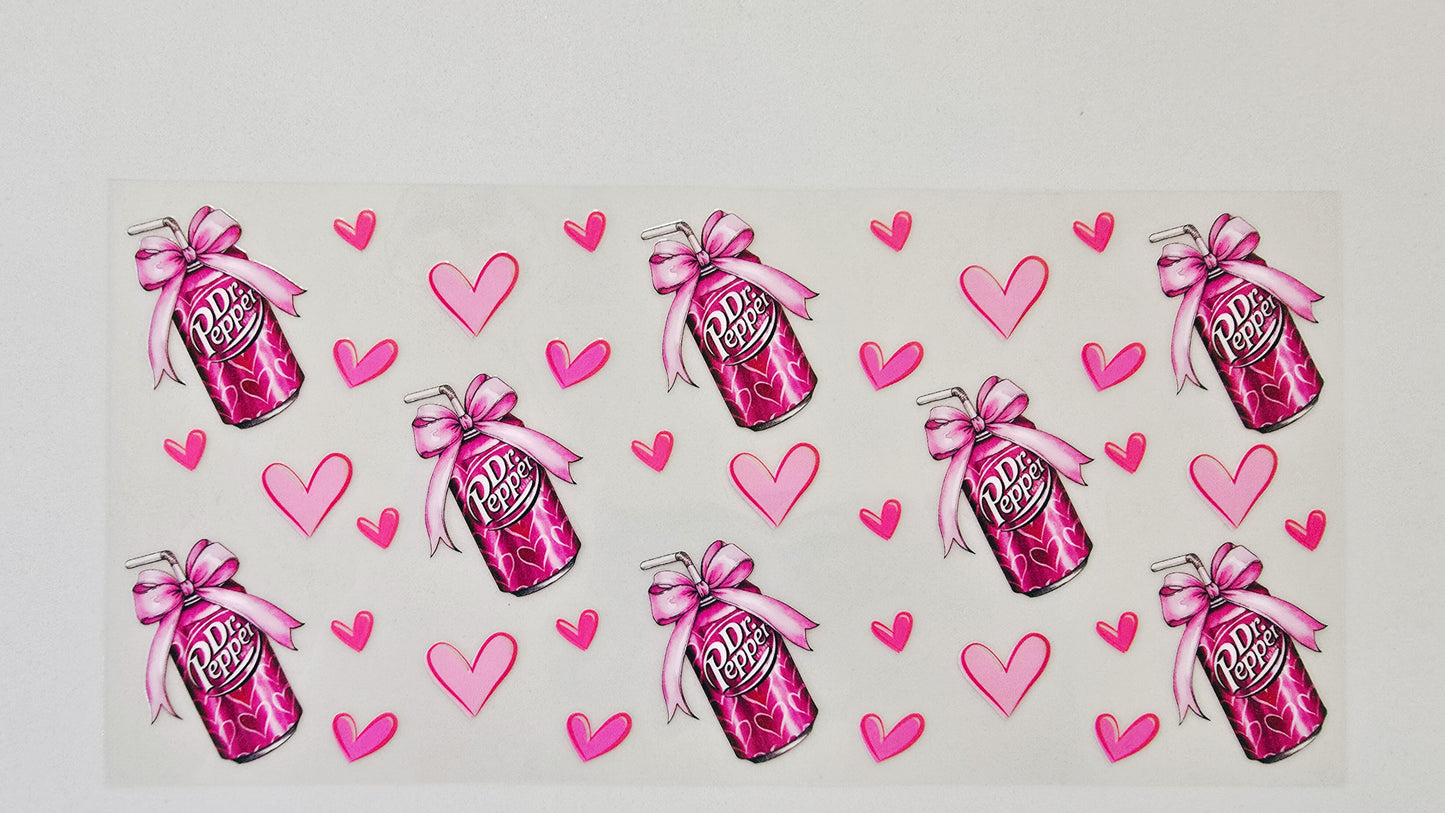 Pink Dr Pepper with Hearts