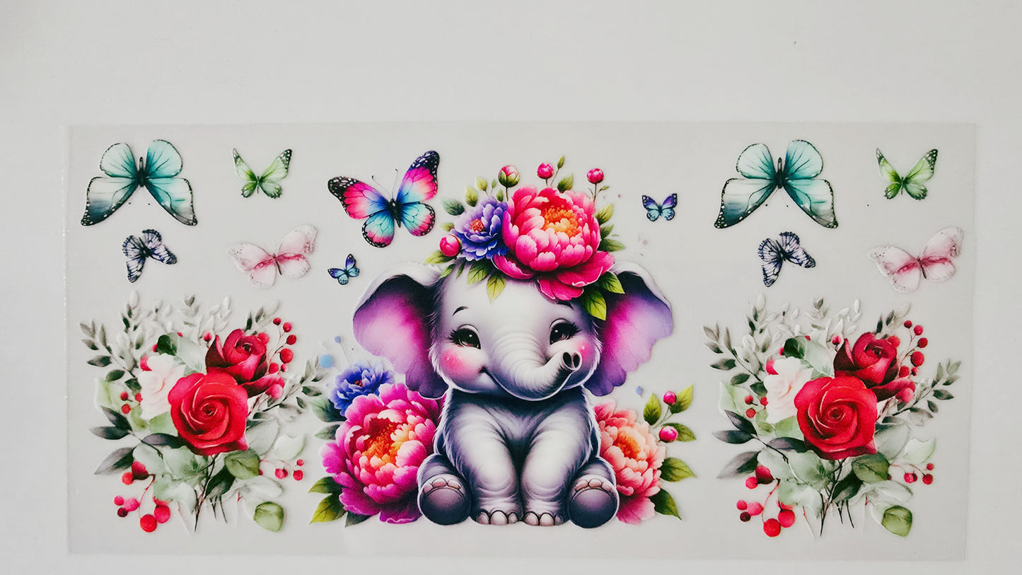 Baby Elephant with Flowers