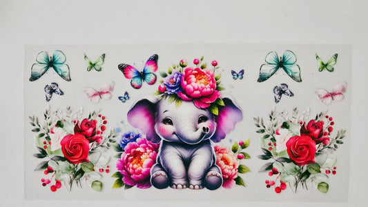 Baby Elephant with Flowers