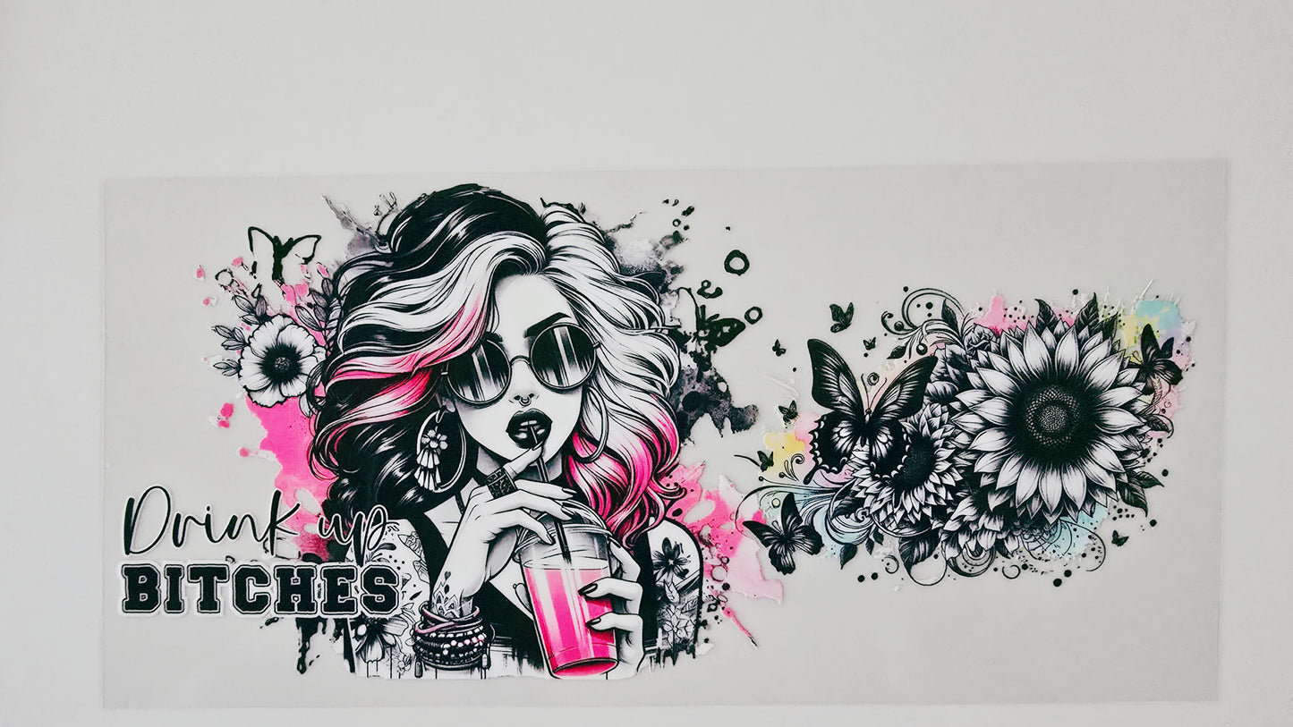 Drink Up Bitches Tattoo Girl