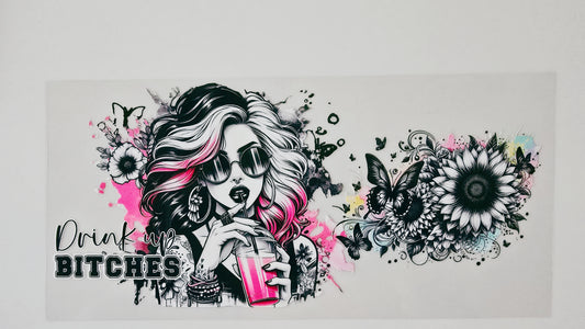Drink Up Bitches Tattoo Girl
