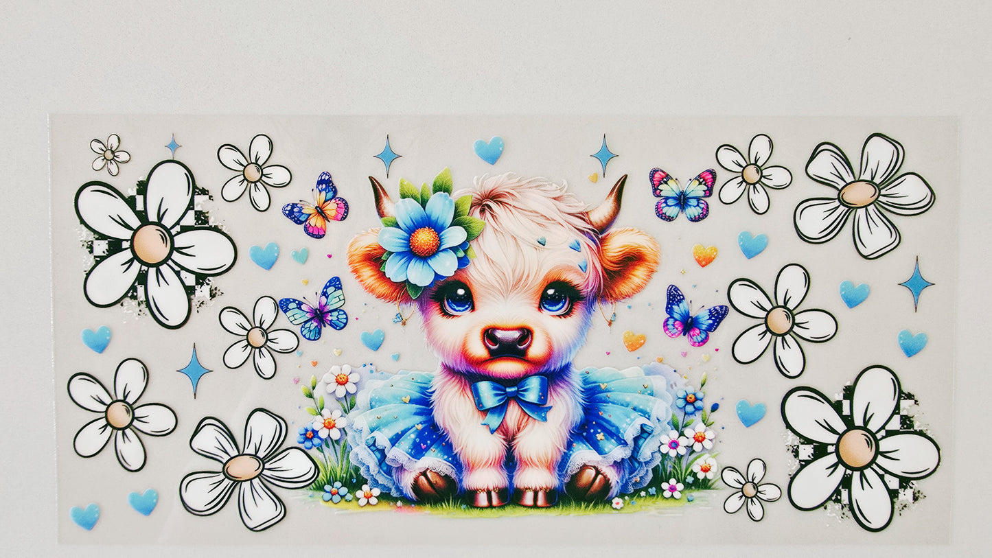 Highland Cow with Blue Tutu