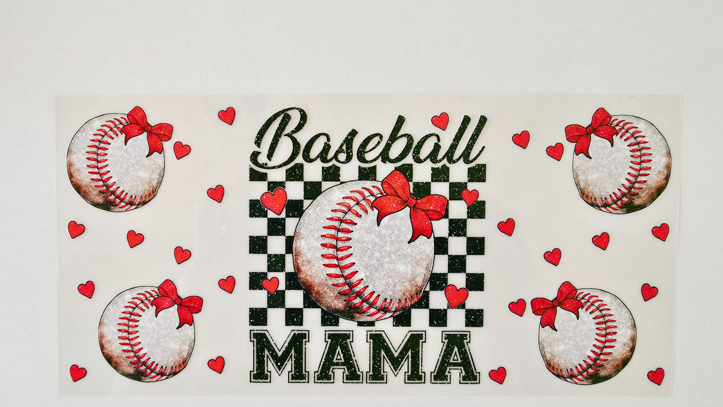 Checkered Baseball Mama