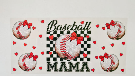 Checkered Baseball Mama