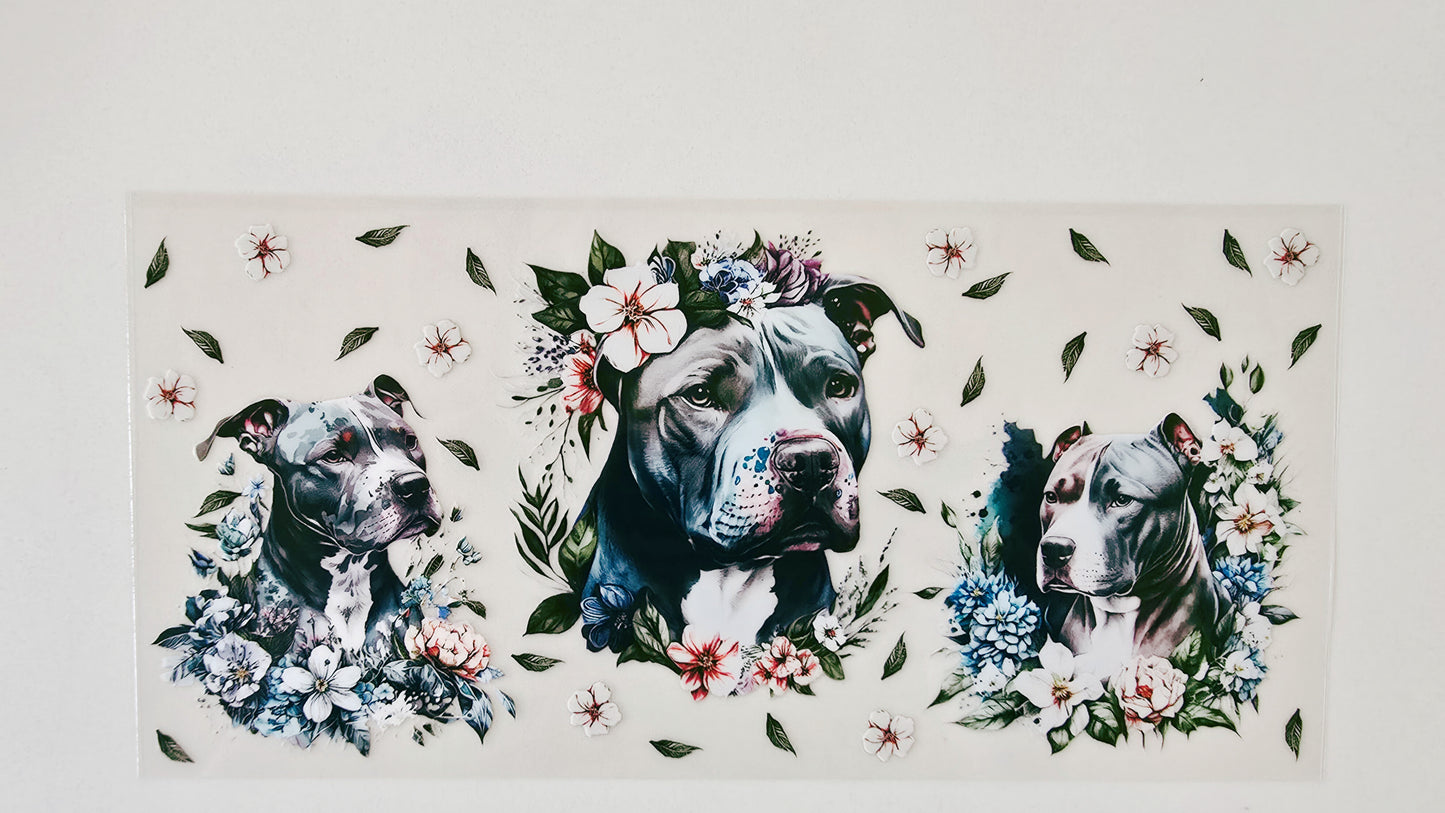 Pitbull with Flowers