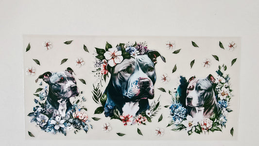 Pitbull with Flowers