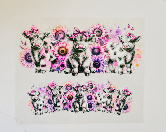 40oz Highland Cows with Sunflowers