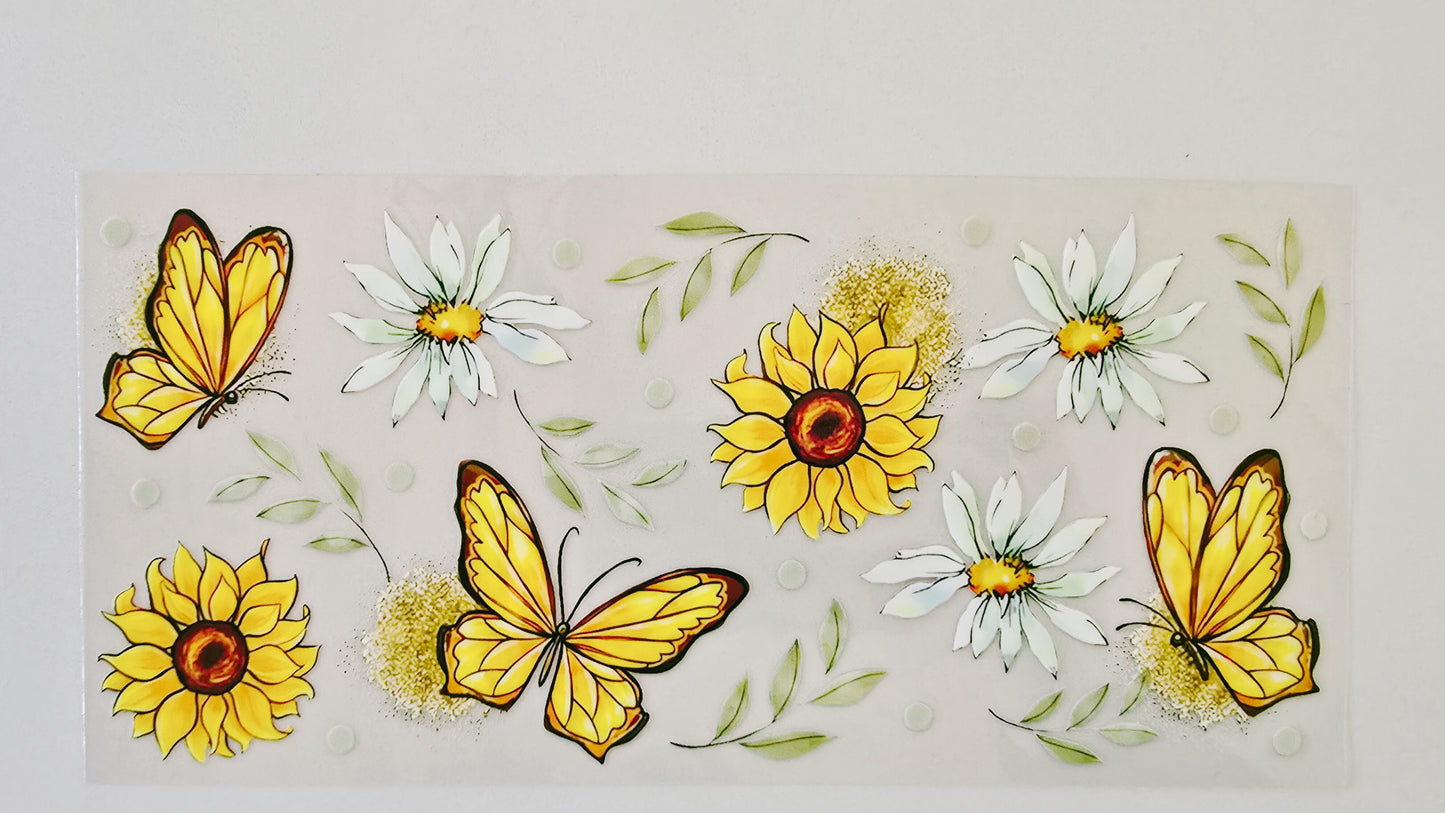 Sunflowers & Yellow Butterflies