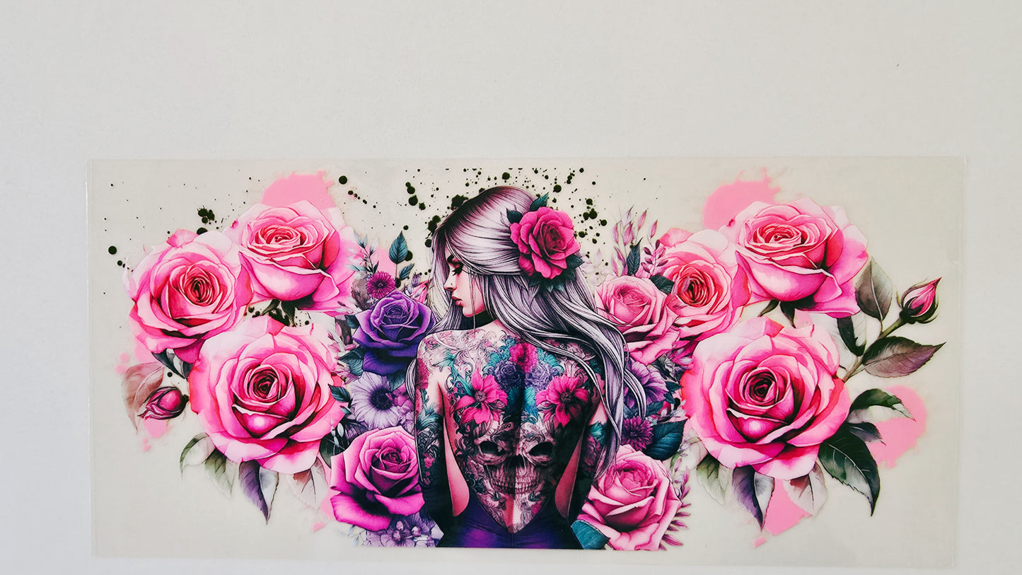 Pink Rose Tattoo Girl