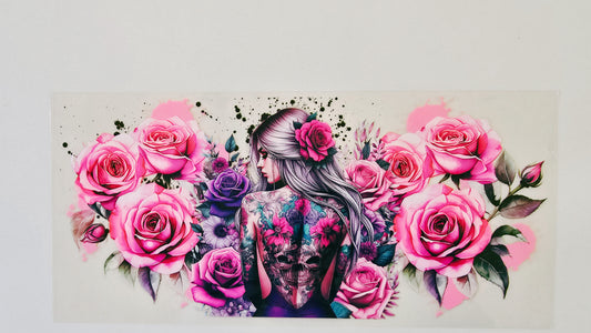 Pink Rose Tattoo Girl