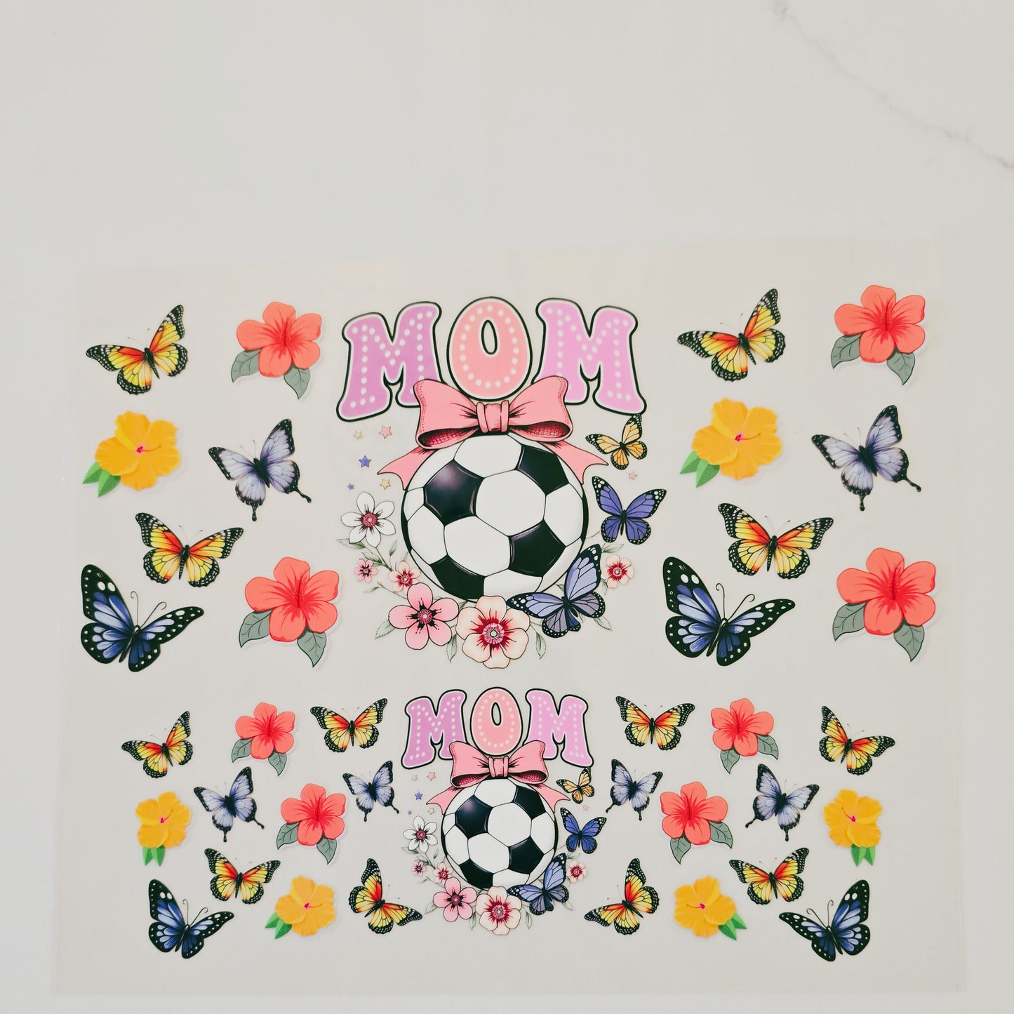 40oz Soccer Mom with Butterflies
