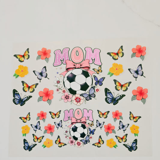 40oz Soccer Mom with Butterflies