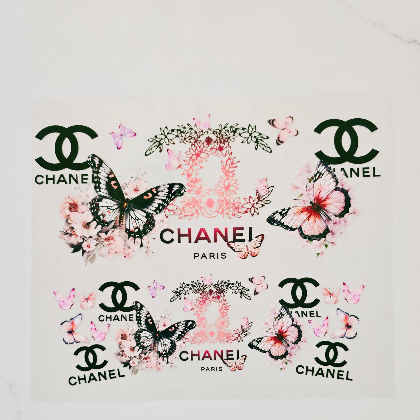 40oz Chanel Butterflies & Flowers