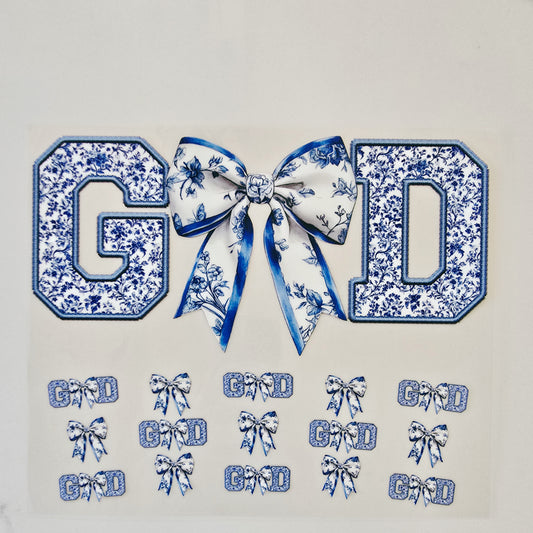 40oz Blue Floral God