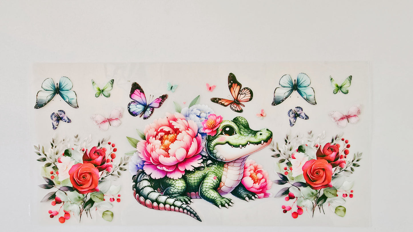 Alligator with Flowers