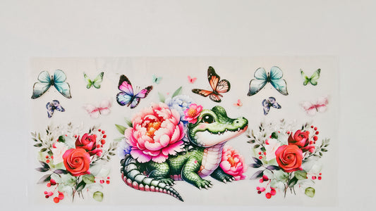 Alligator with Flowers